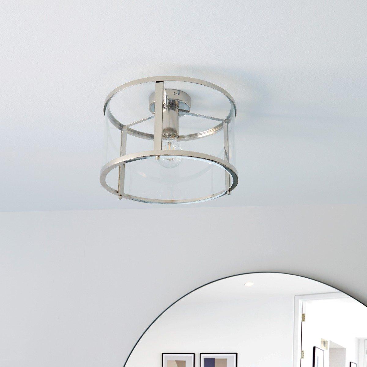 Hopton Flush Polished Nickel Ceiling Light – image 8