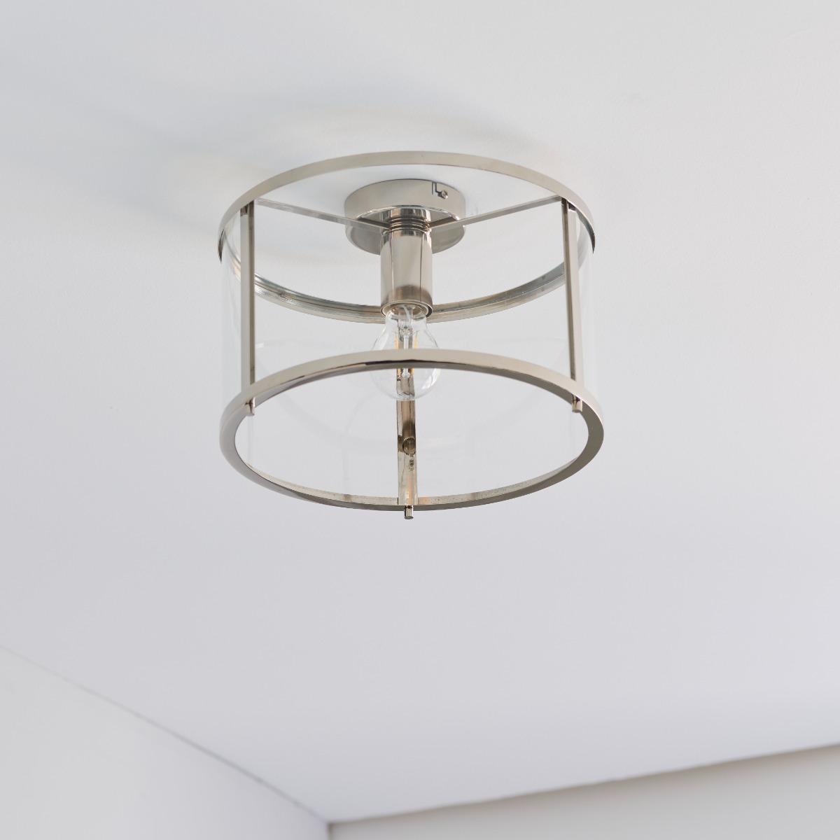 Hopton Flush Polished Nickel Ceiling Light – image 9