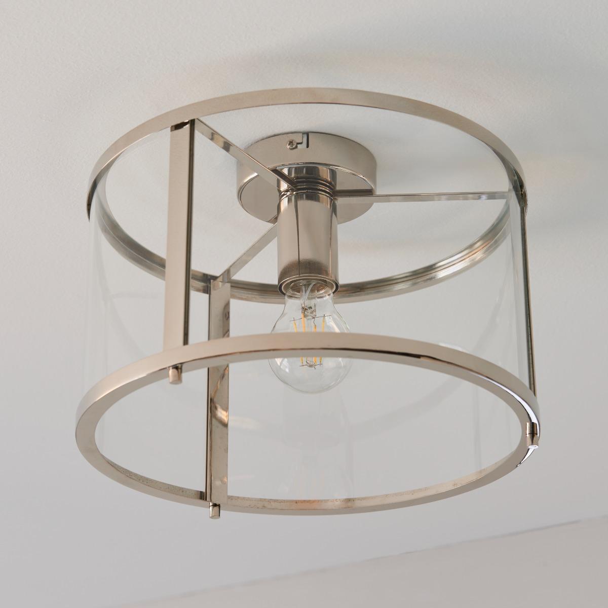 Hopton Flush Polished Nickel Ceiling Light – image 10