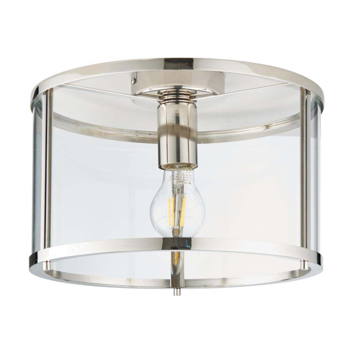 Hopton Flush Polished Nickel Ceiling Light – image 1