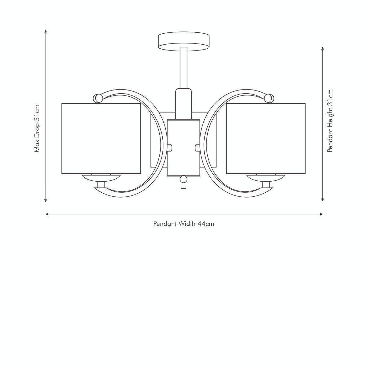 Arcadia 3 Light Ceiling Light Polished Chrome – image 4