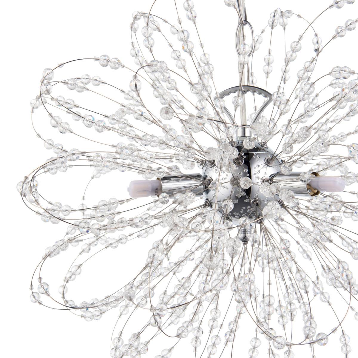 Alula 3 Light Polished Chrome Pendant Ceiling Light with Clear Bead Detailing – image 2