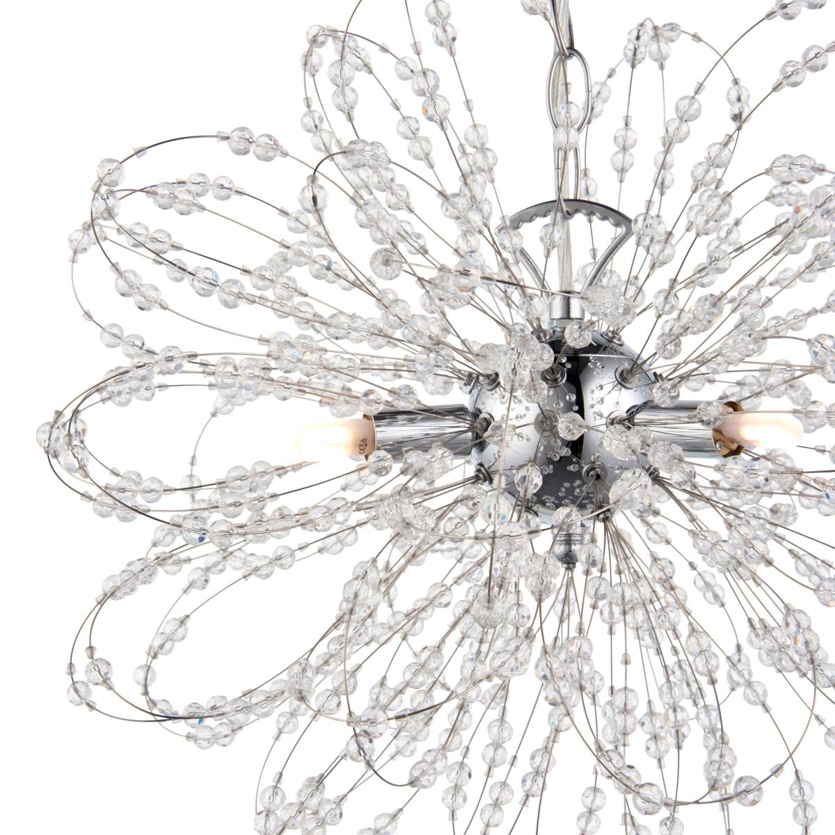 Alula 3 Light Polished Chrome Pendant Ceiling Light with Clear Bead Detailing – image 3