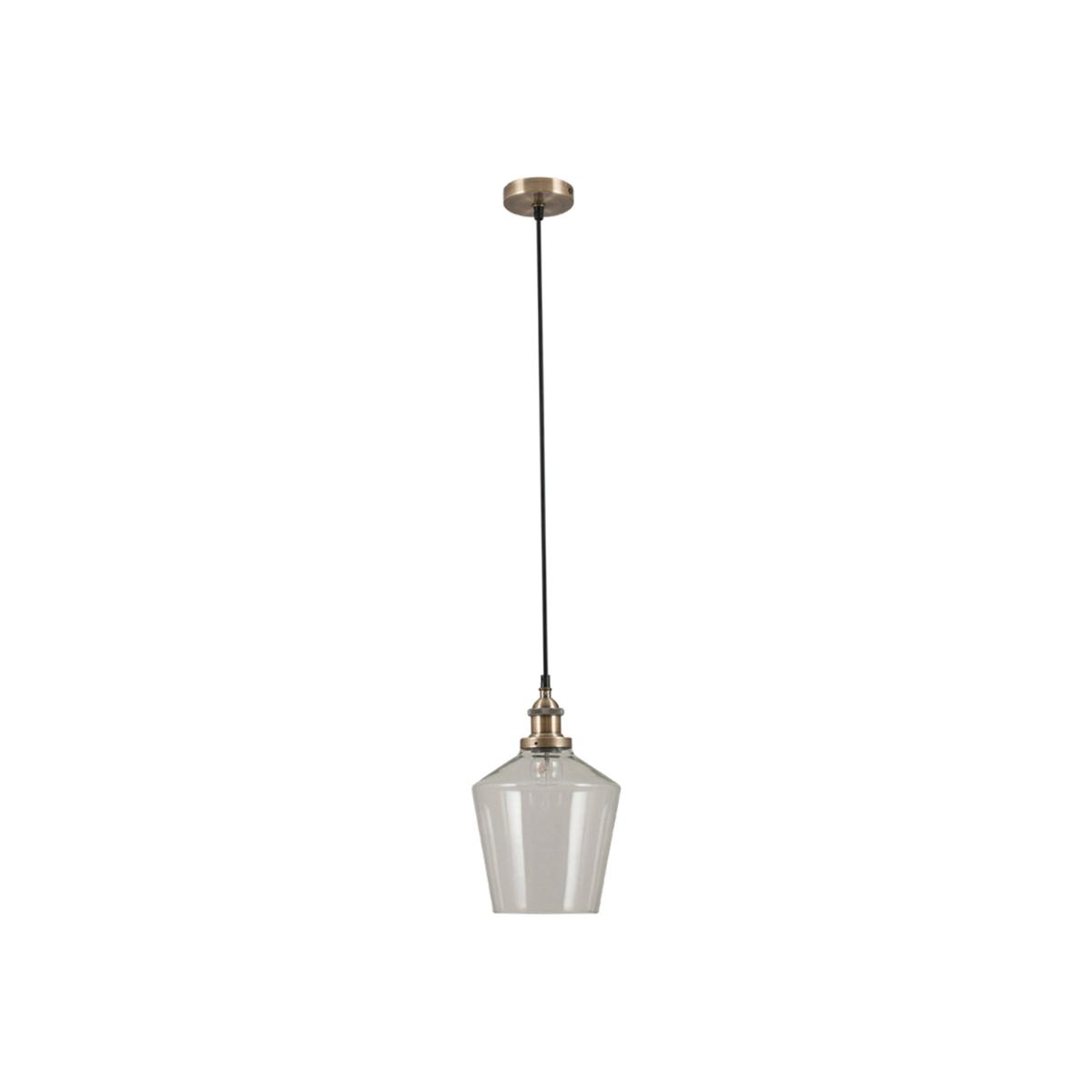Emmanuelle Antique Brass & Glass Pendant Ceiling Light