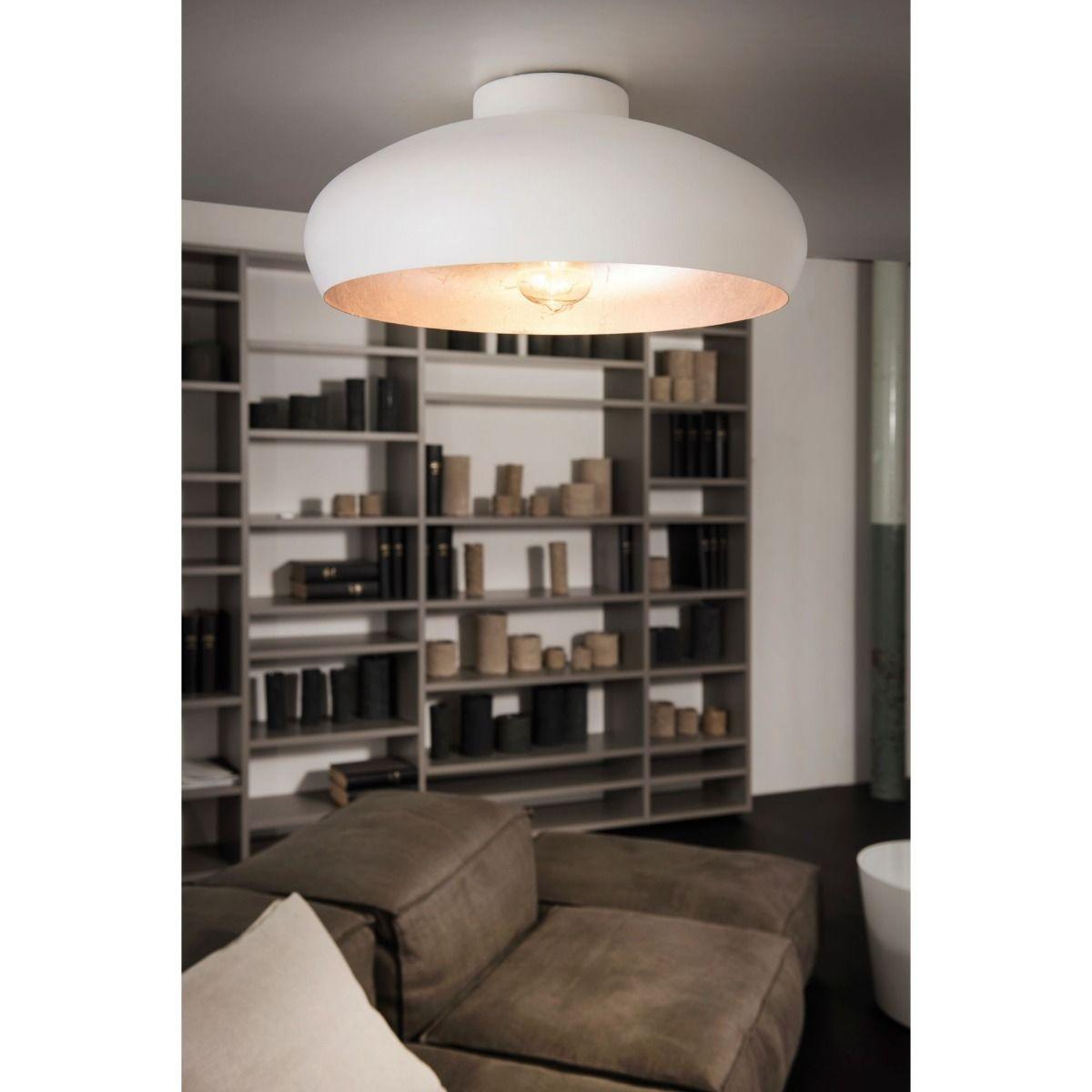 Mogano 1 Light Semi Flush White Ceiling Light – image 2