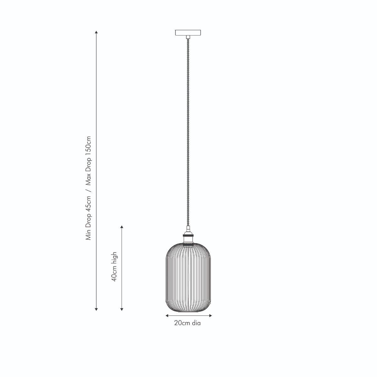 Abigail Tall 1 Light Pendant Ceiling Light – image 4