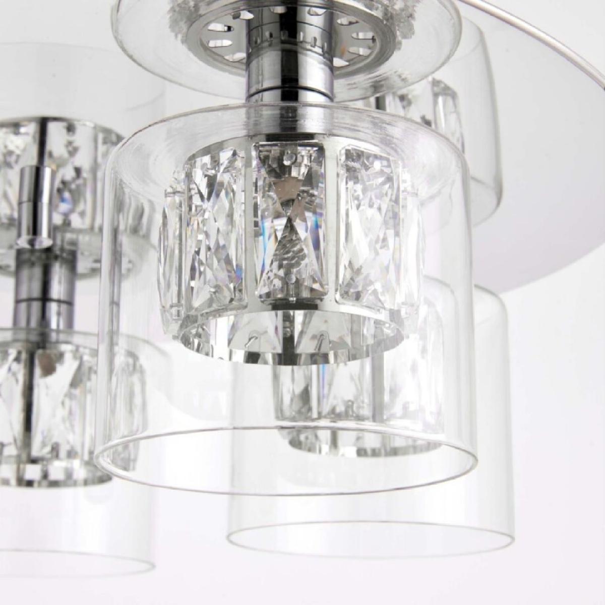 Verina 5-Light Flush Chrome and Crystal Ceiling Light – image 4