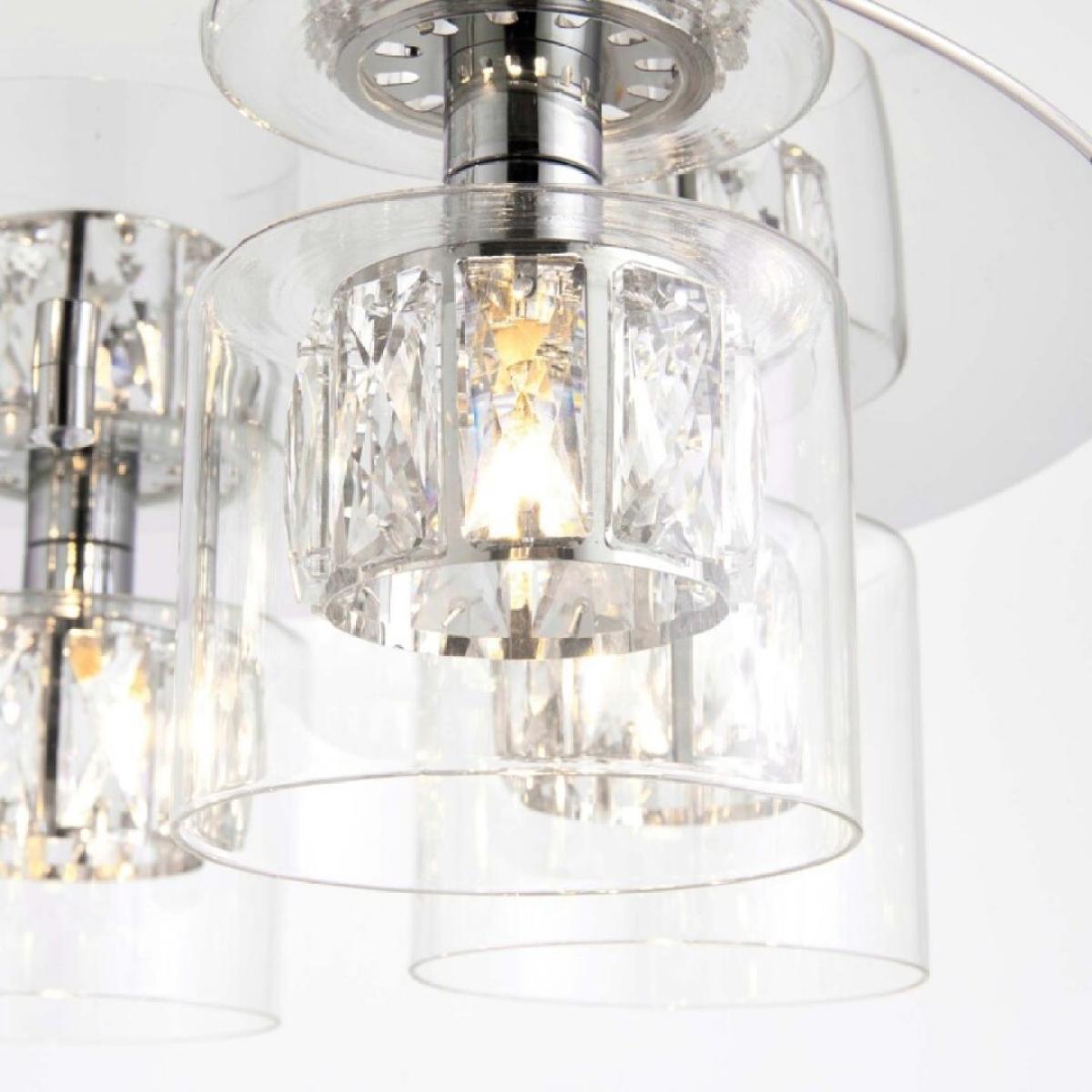 Verina 5-Light Flush Chrome and Crystal Ceiling Light – image 5