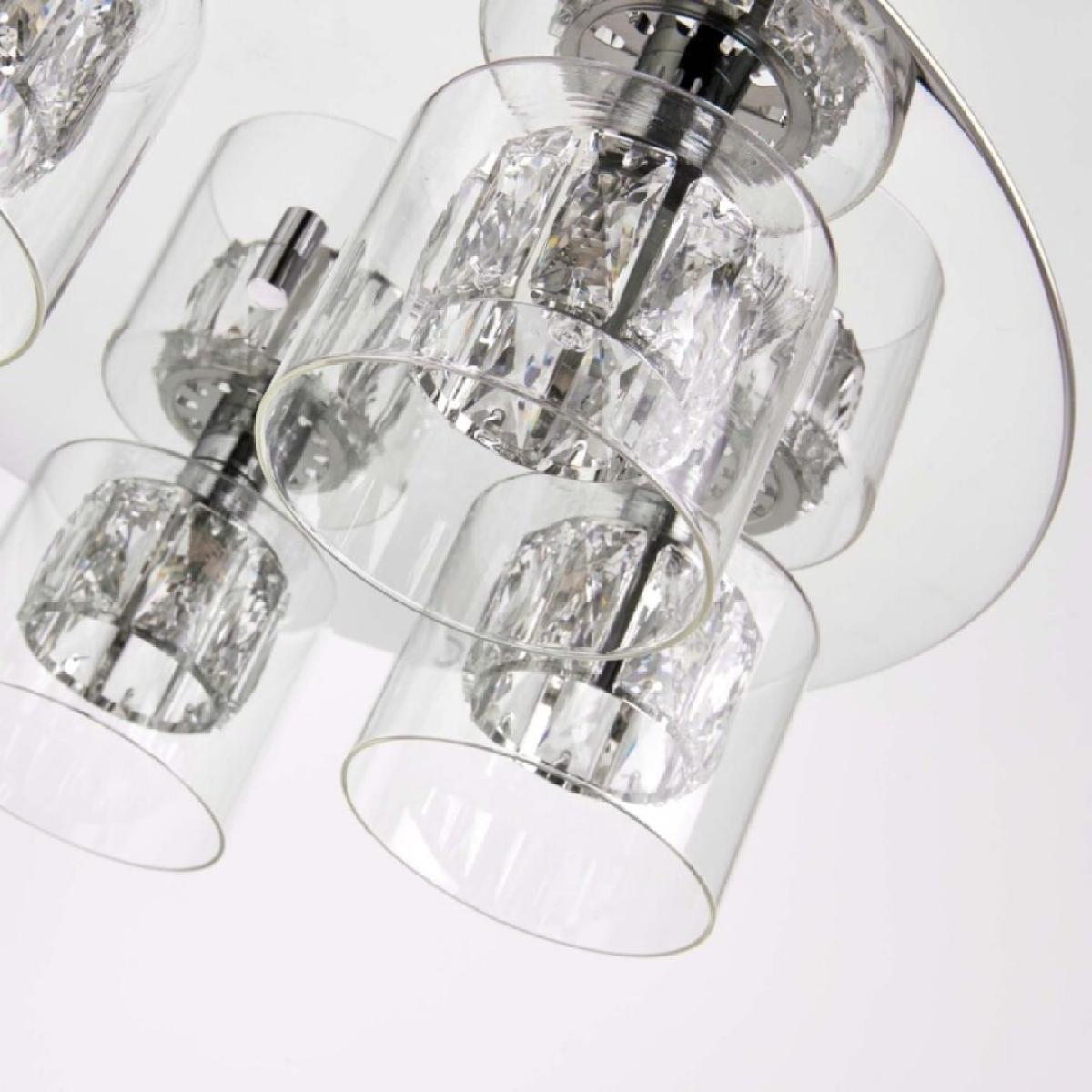 Verina 5-Light Flush Chrome and Crystal Ceiling Light – image 6