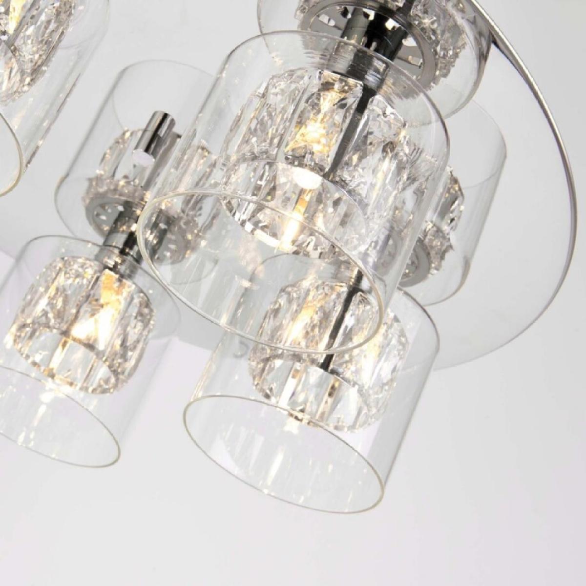 Verina 5-Light Flush Chrome and Crystal Ceiling Light – image 7