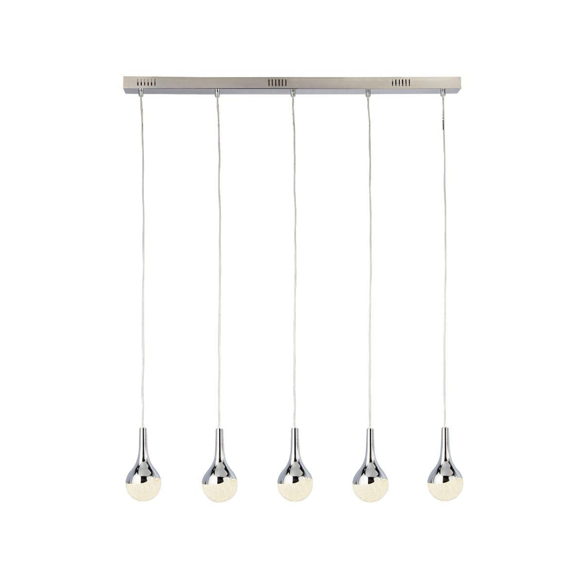 Wave 5 Light LED Polished Chrome Ceiling Bar Pendant – image 2
