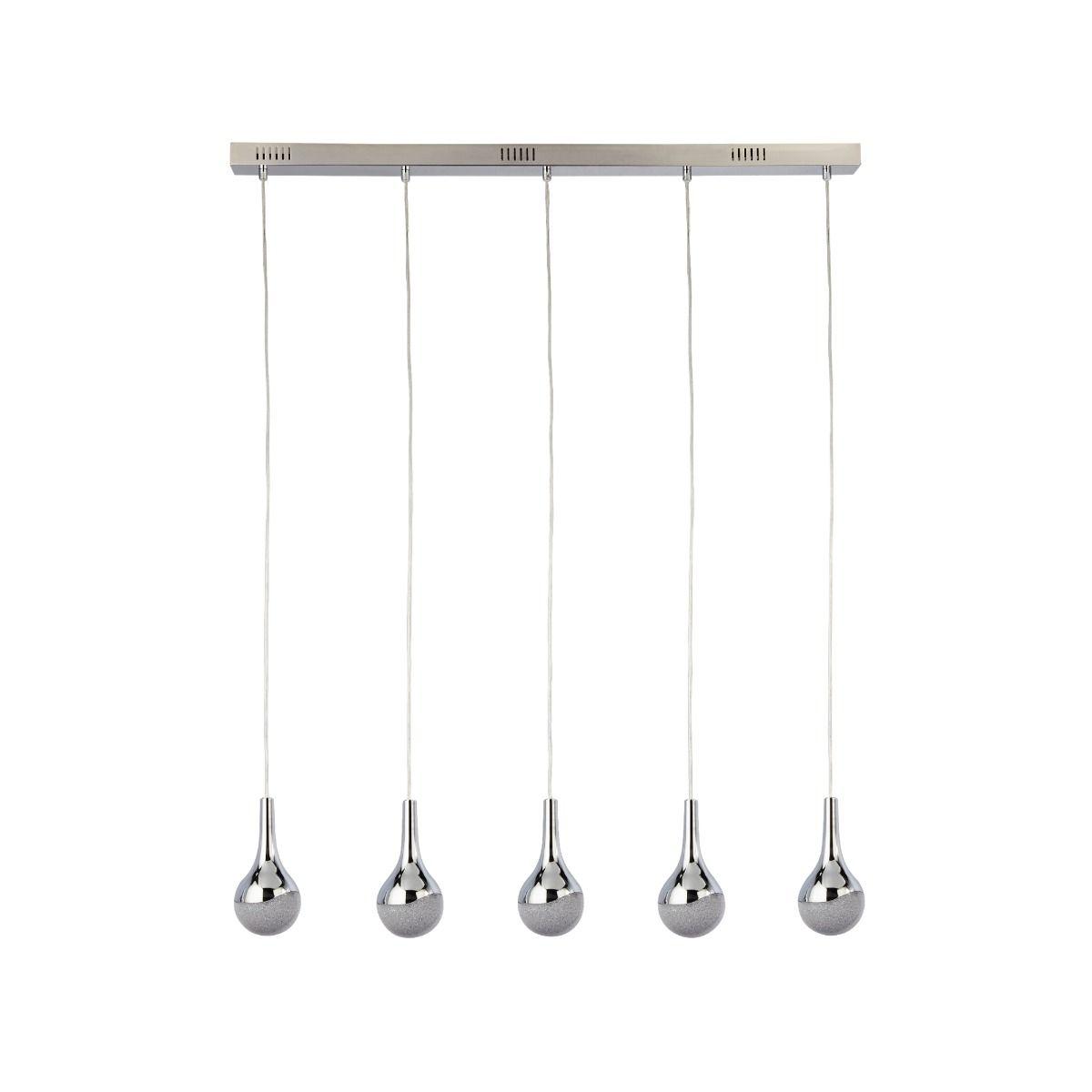 Wave 5 Light LED Polished Chrome Ceiling Bar Pendant – image 3