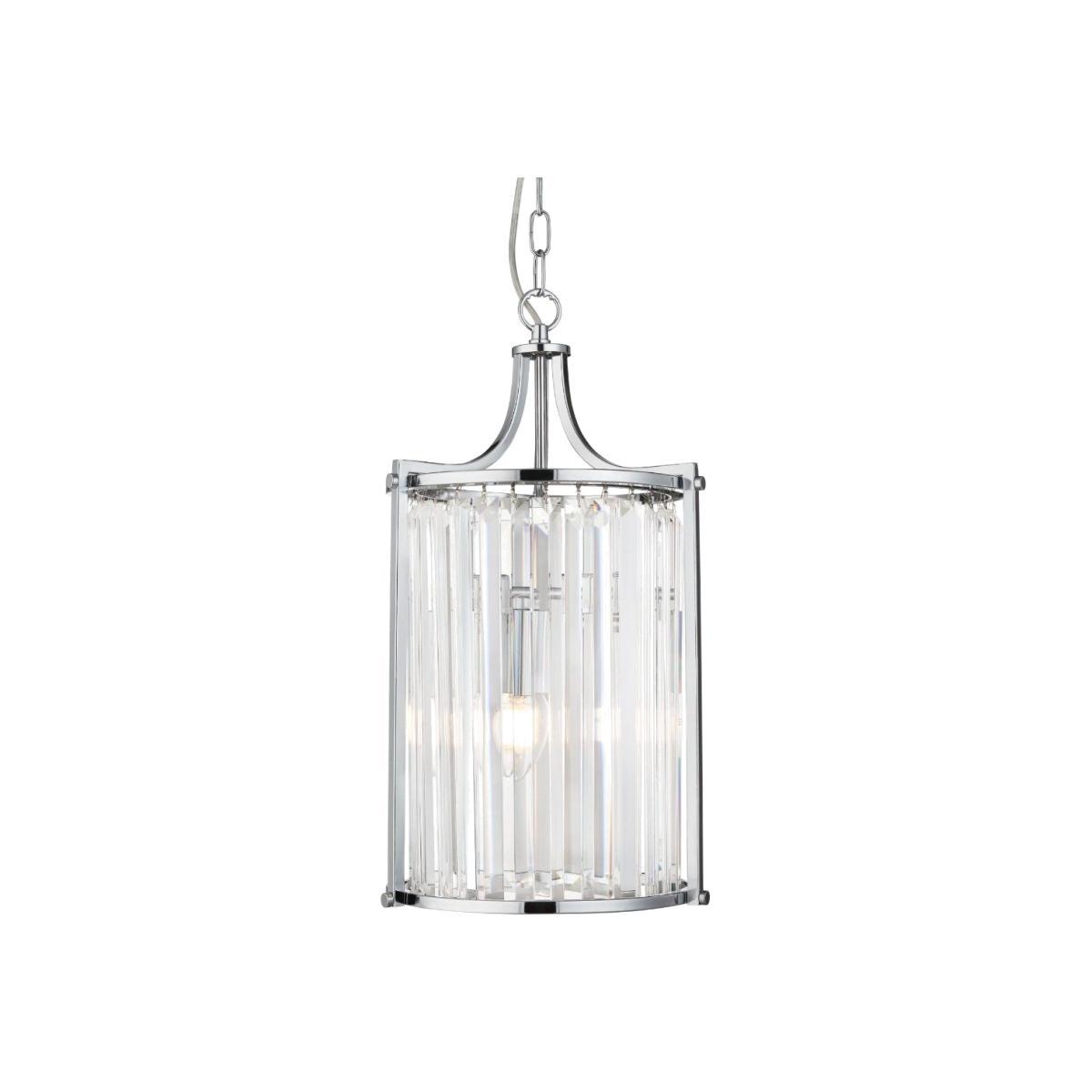 Victoria 2 Light Polished Chrome and Crystal Ceiling Light Pendant