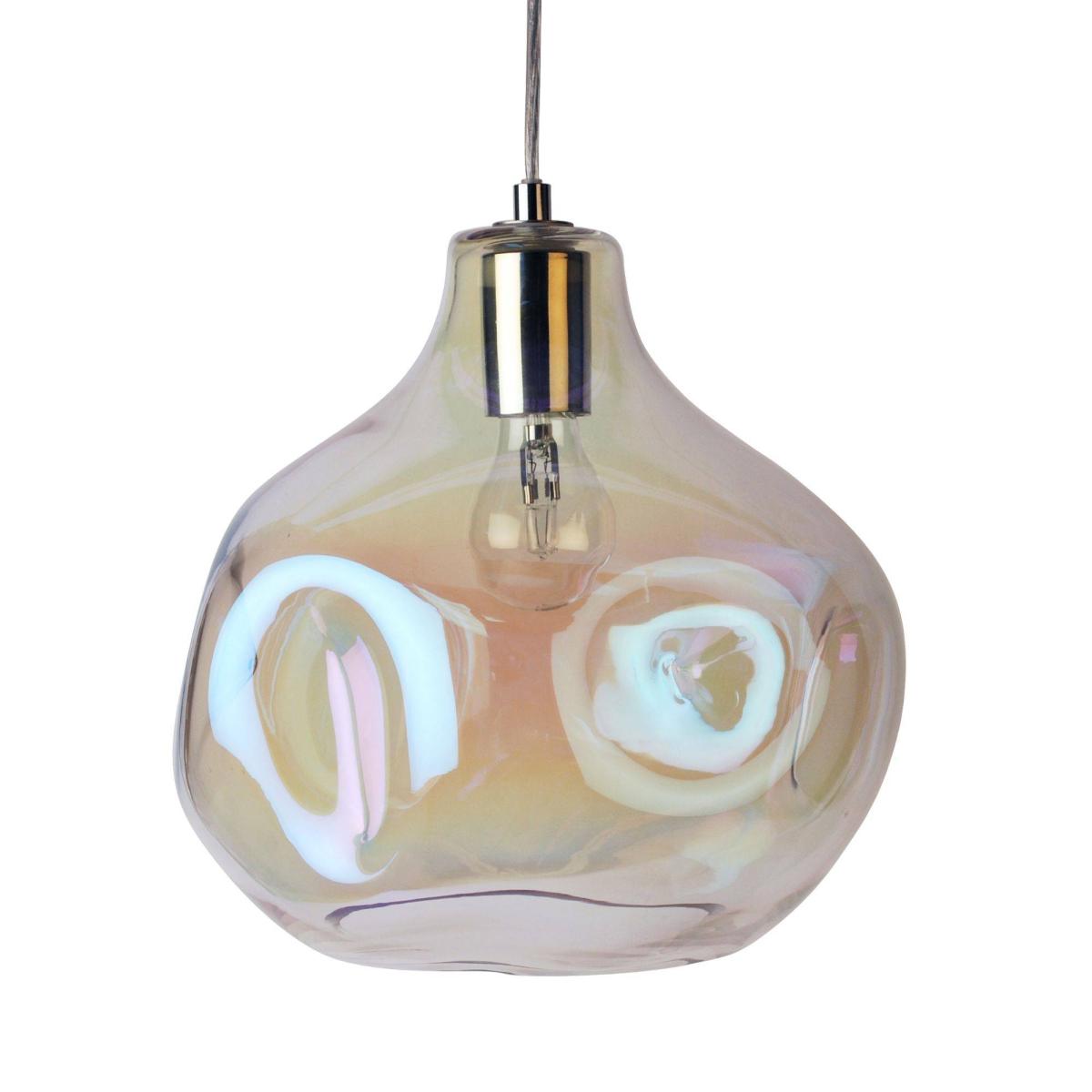 Miles Iridescent Dimpled Glass Pendant Ceiling Light – image 2