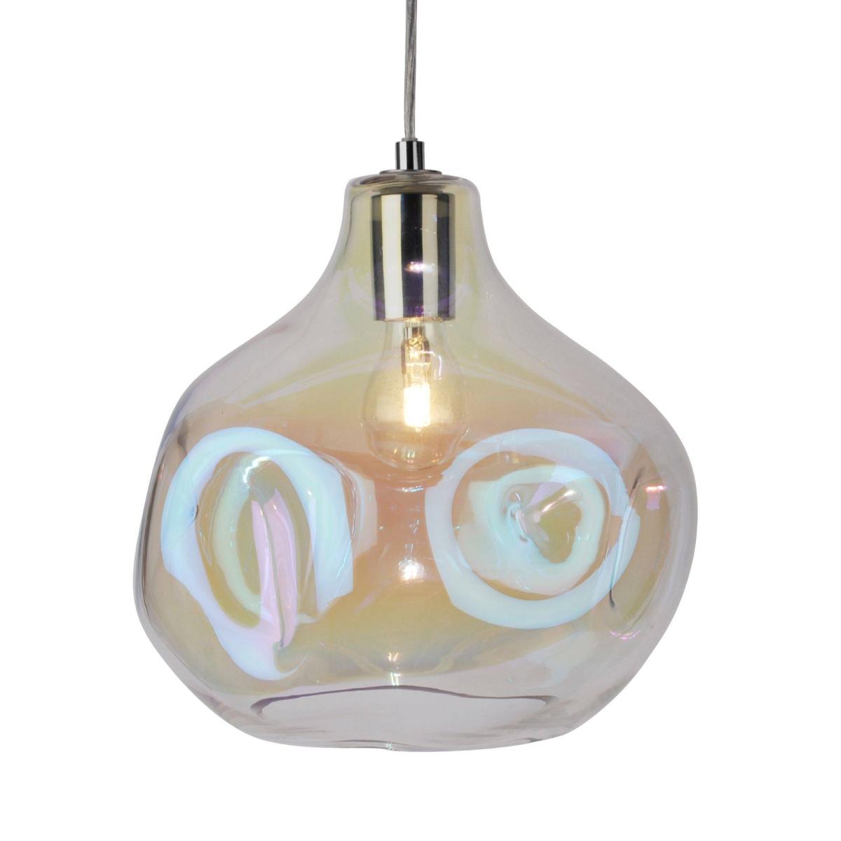 Miles Iridescent Dimpled Glass Pendant Ceiling Light – image 3