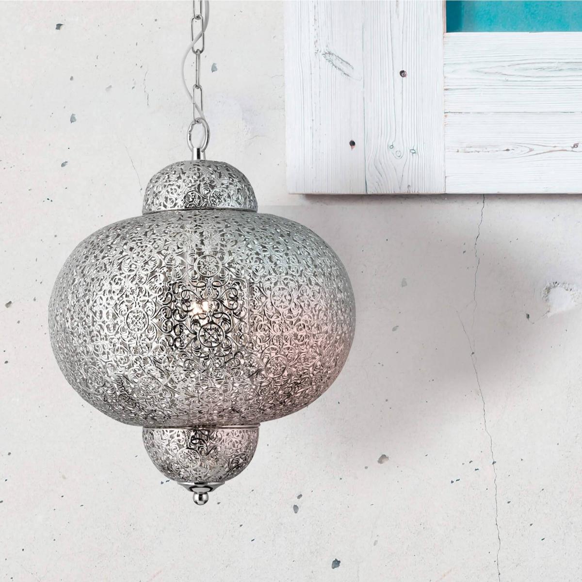 Moroccan Pendant Ceiling Light Silver – image 2