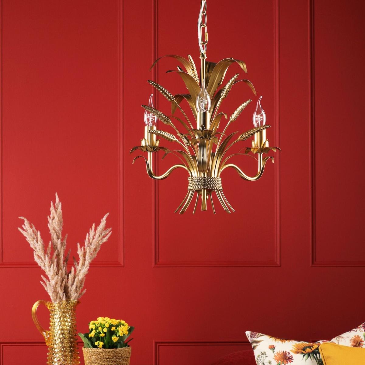 Phaedra 3 Light Gold Pendant Ceiling Light – image 2