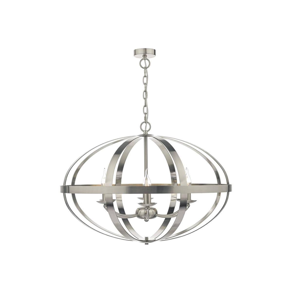Symbol 6 Light Ceiling Light Satin Chrome – image 1