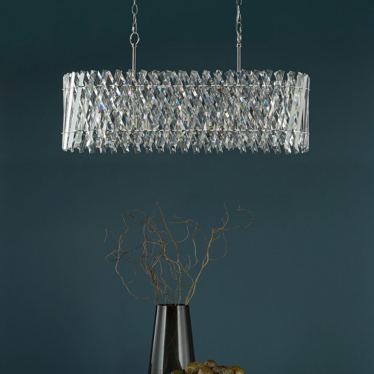 Entwine 10 Light Polished Nickel & Crystal Pendant Bar – image 2