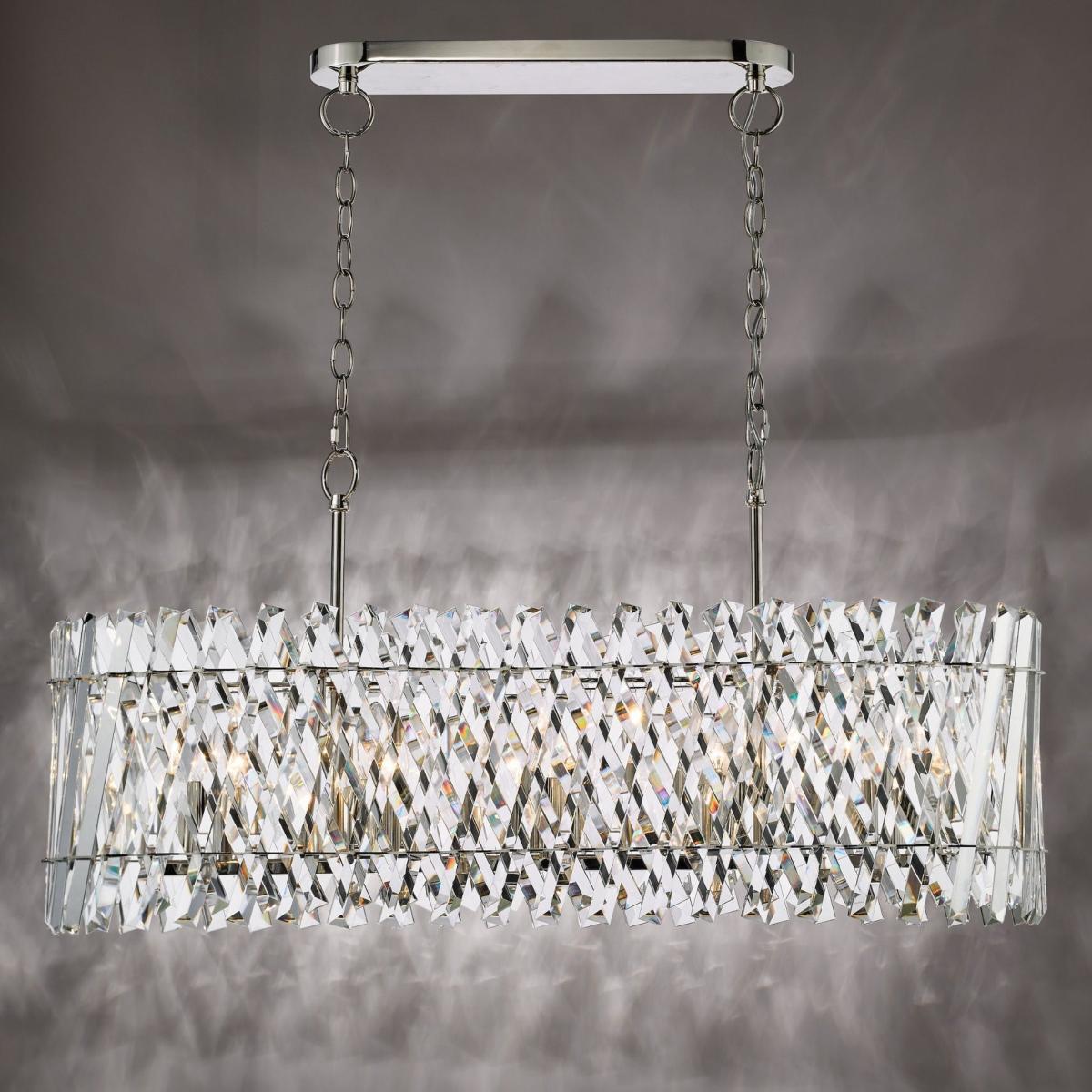 Entwine 10 Light Polished Nickel & Crystal Pendant Bar – image 3