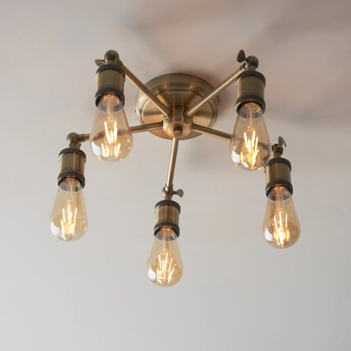 Hal 5 Light Semi Flush Antique Brass – image 3