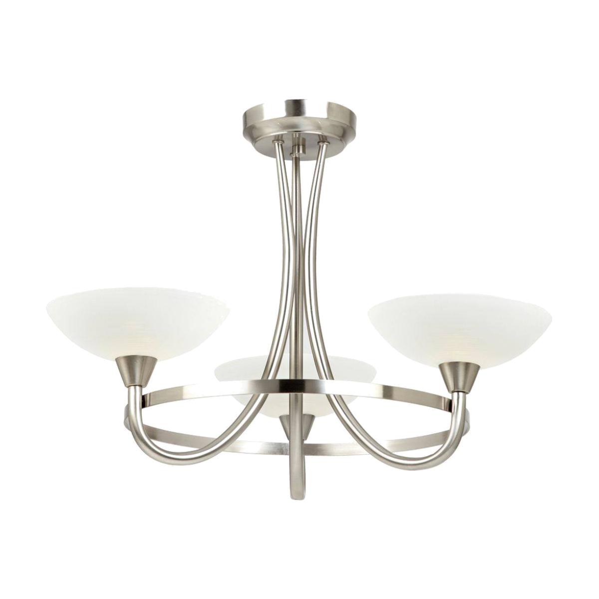 Endon Cagney 3 Light Ceiling Light Satin Chrome