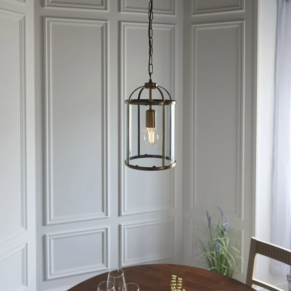 Lambeth 1 Light Pendant Antique Brass – image 3