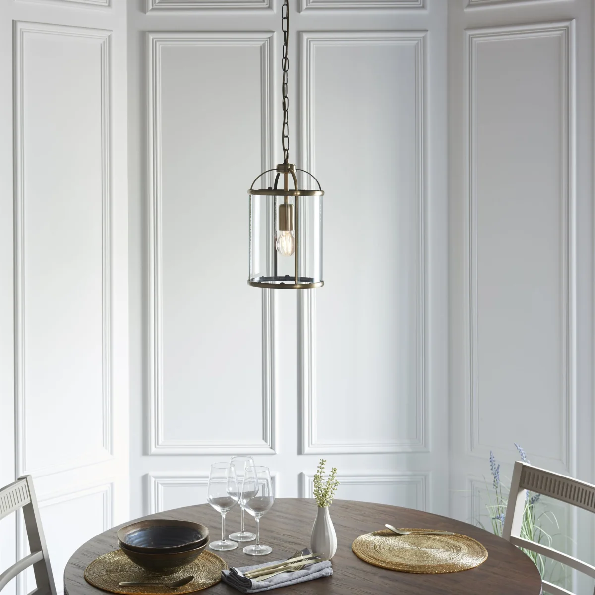 Lambeth 1 Light Pendant Antique Brass – image 6