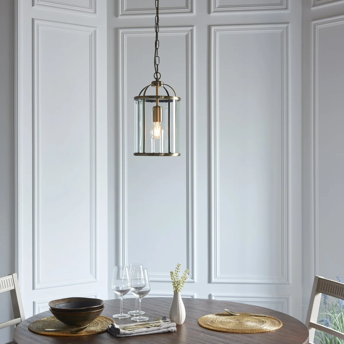 Lambeth 1 Light Pendant Antique Brass – image 7