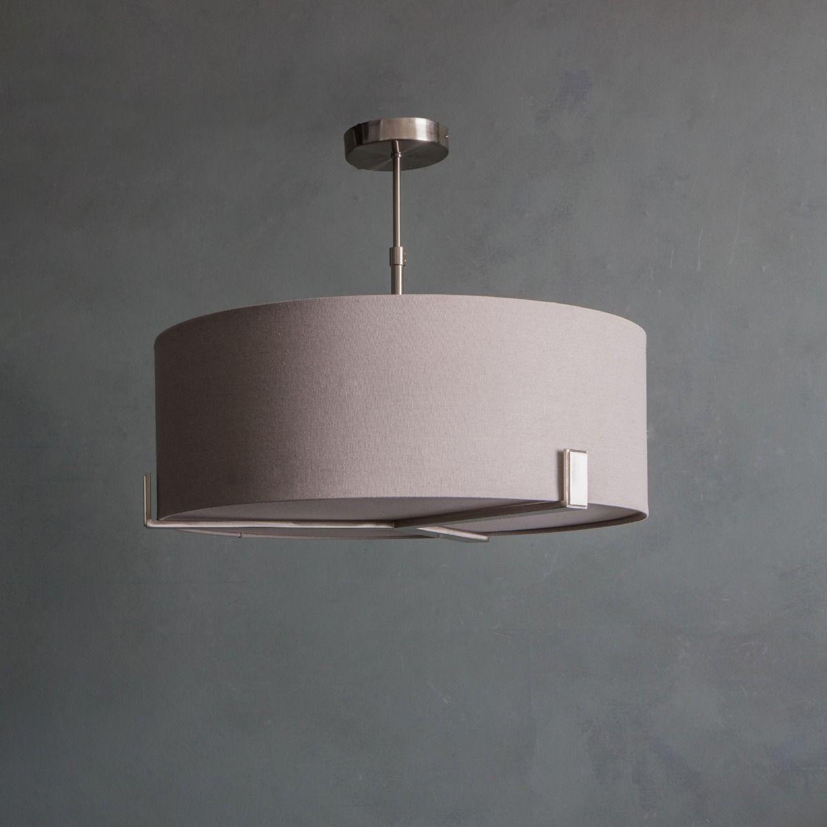 Hayfield 3 Light Satin Nickel & Grey Ceiling Pendant – image 2