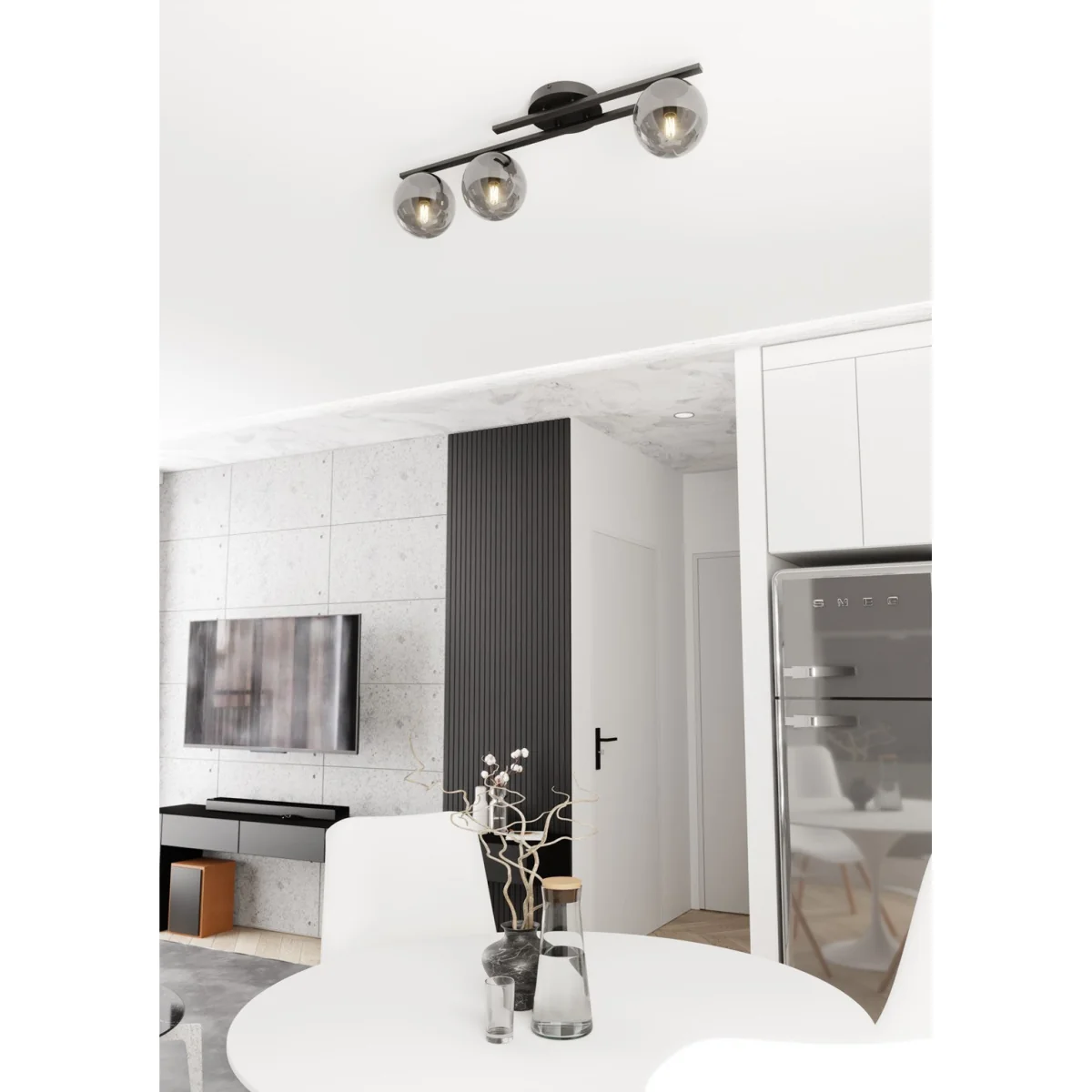 Kairo 3 Light Semi Flush Black & Graphite – image 5