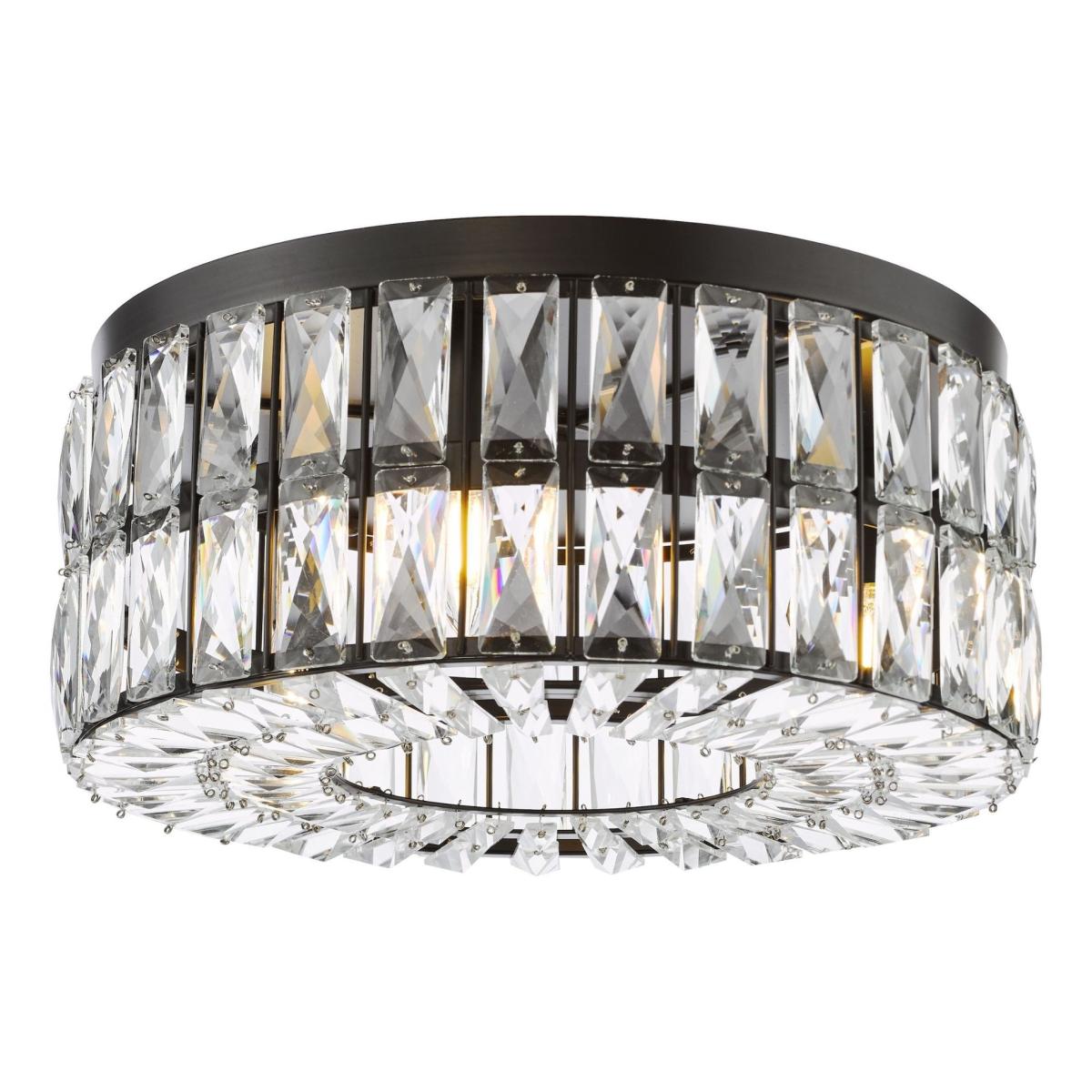 Relena 4 Light Black & Crystal Flush Ceiling Light – image 5