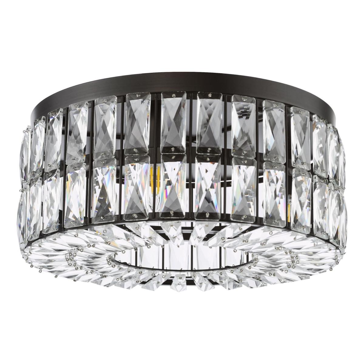 Relena 4 Light Black & Crystal Flush Ceiling Light – image 6