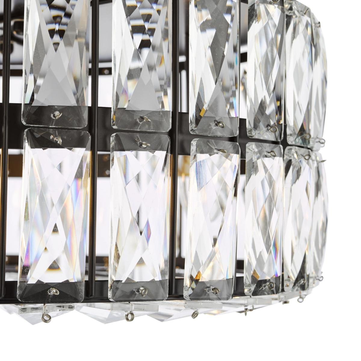 Relena 4 Light Black & Crystal Flush Ceiling Light – image 7