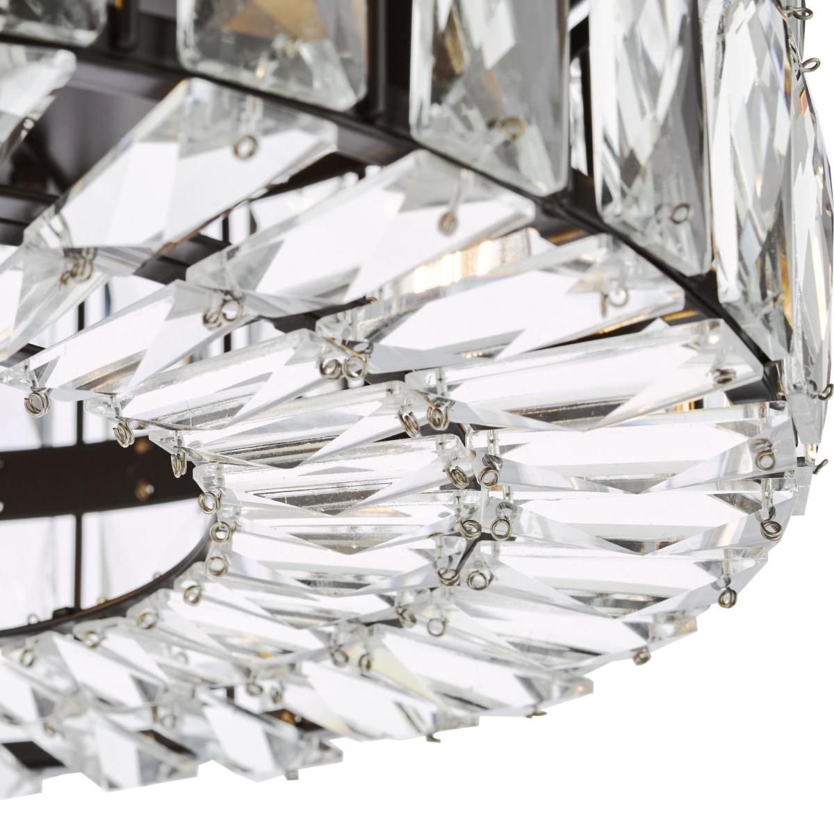 Relena 4 Light Black & Crystal Flush Ceiling Light – image 8