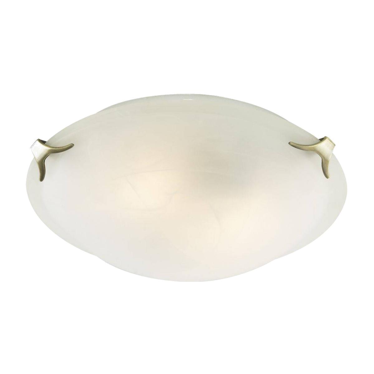 Kent 2 Light Flush Ceiling Light Antique Brass – image 1