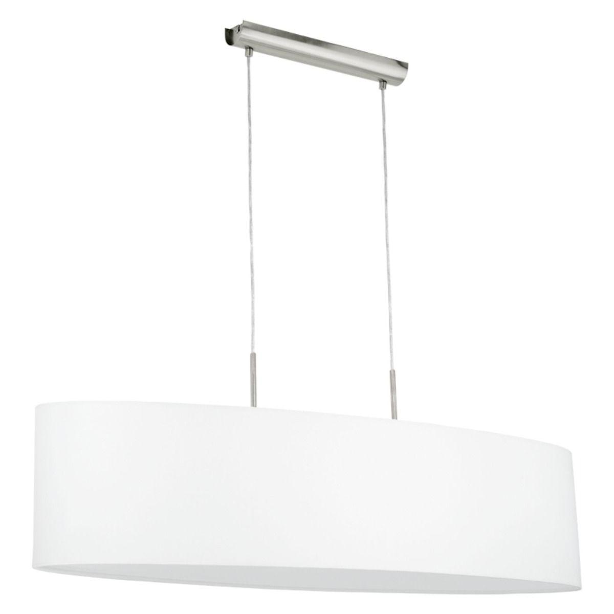 Pasteri 2 Light Satin Nickel and White Ceiling Pendant – image 2