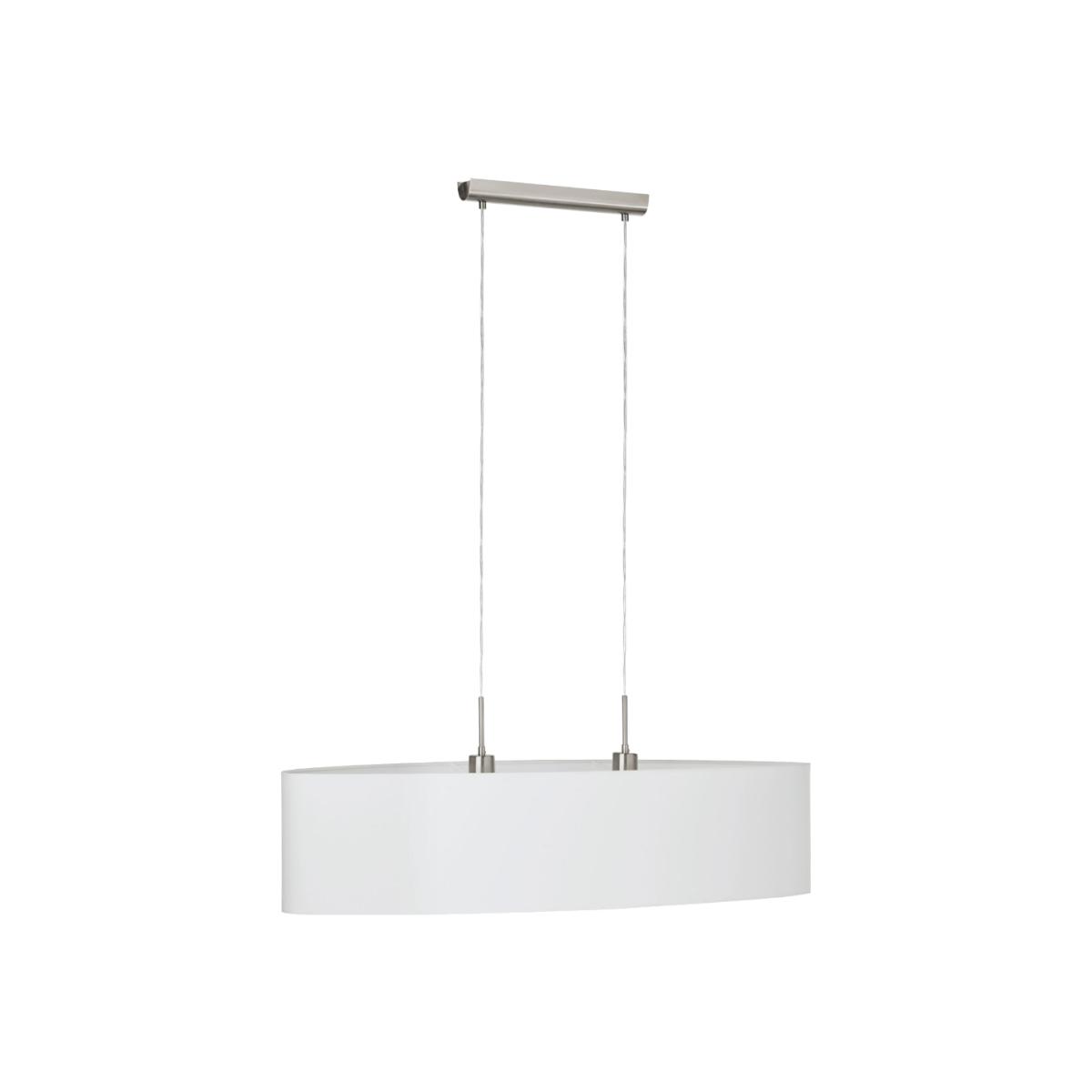 Pasteri 2 Light Satin Nickel and White Ceiling Pendant – image 1