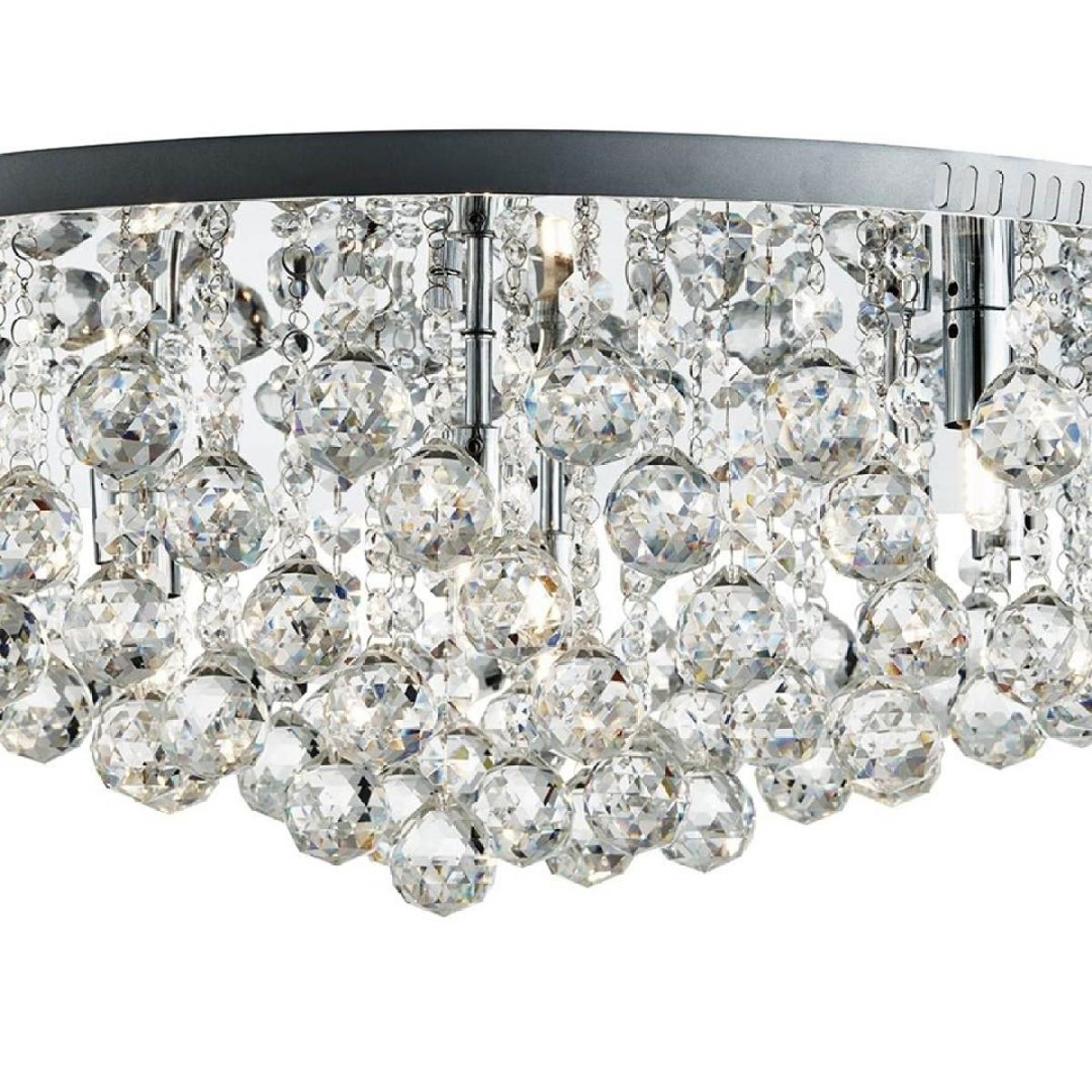 Hanna 8 Light Chrome & Crystal Flush Ceiling Light – image 3