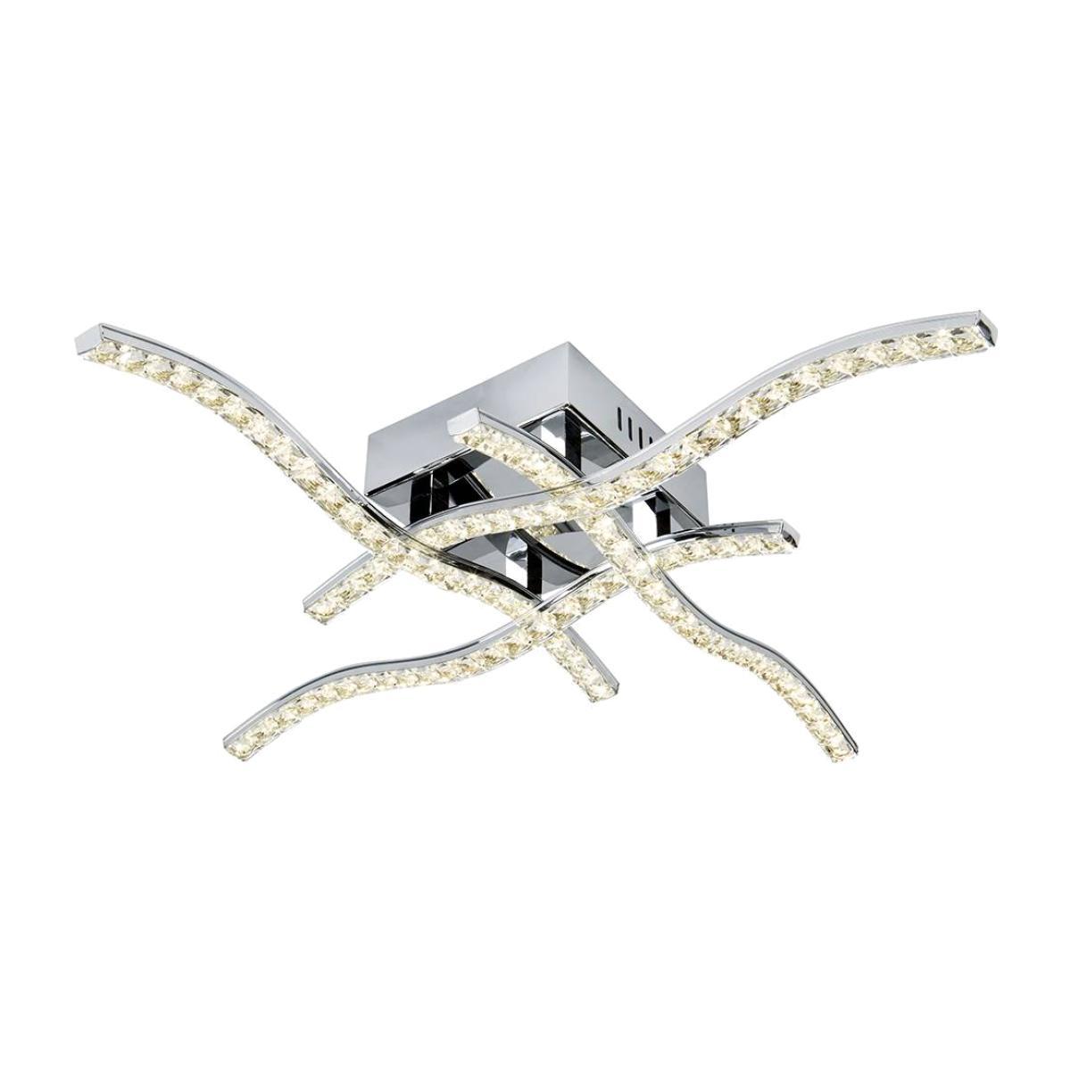 Searchlight 4 Arm LED Flush Ceiling Light Polished Chrome – image 1
