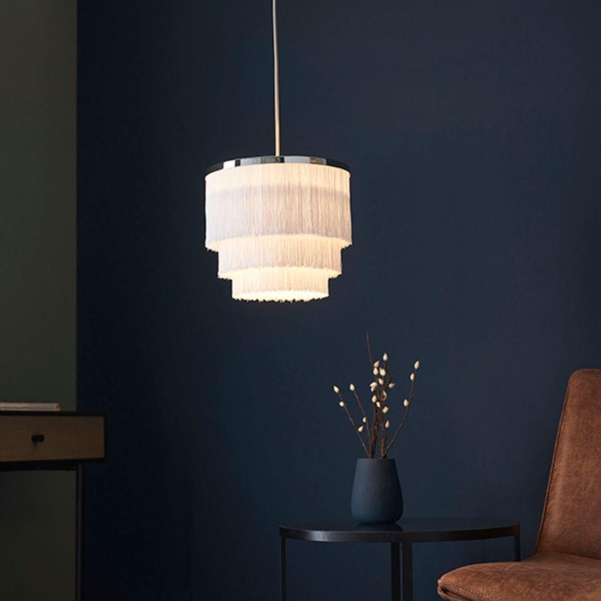 Itziar White and Chrome Ceiling Pendant – image 4