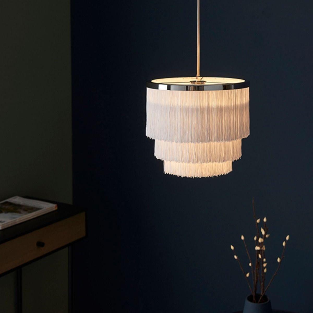 Itziar White and Chrome Ceiling Pendant – image 5