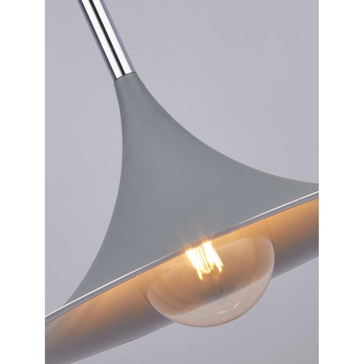 Large Matt Grey 1 Light Ceiling Pendant – image 2