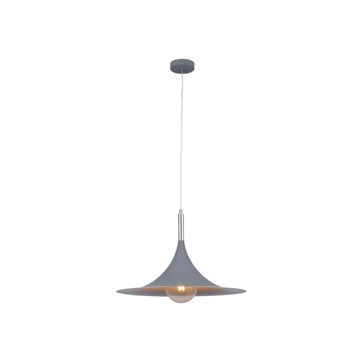 Large Matt Grey 1 Light Ceiling Pendant – image 1
