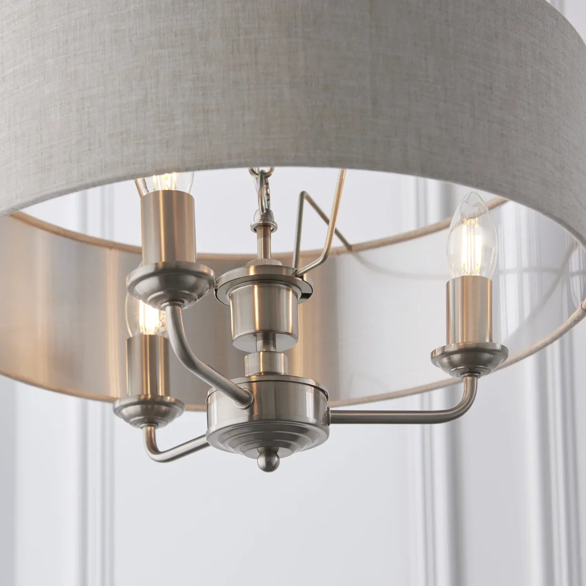 Highclere 3 Light Pendant Brushed Chrome – image 3