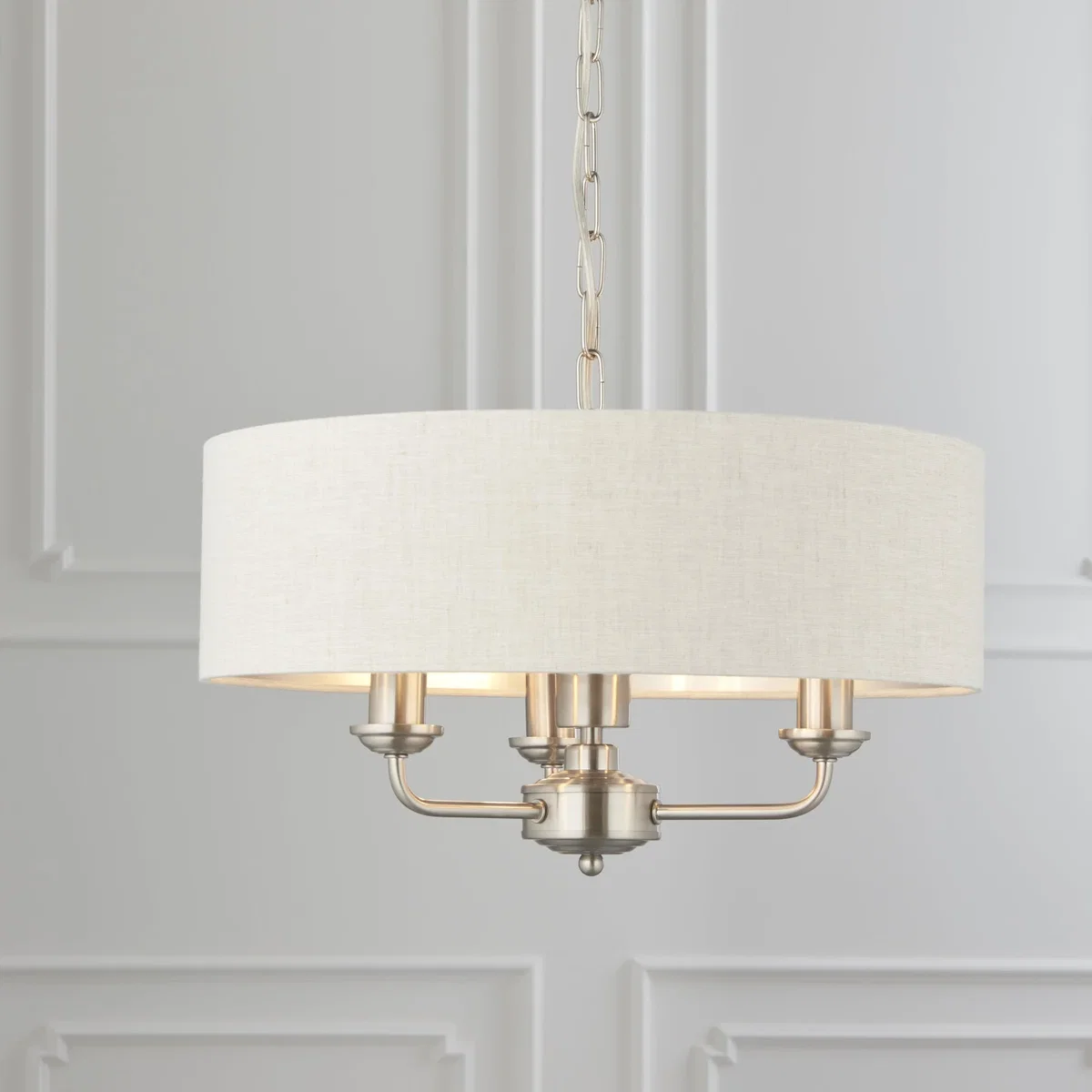 Highclere 3 Light Pendant Brushed Chrome – image 5