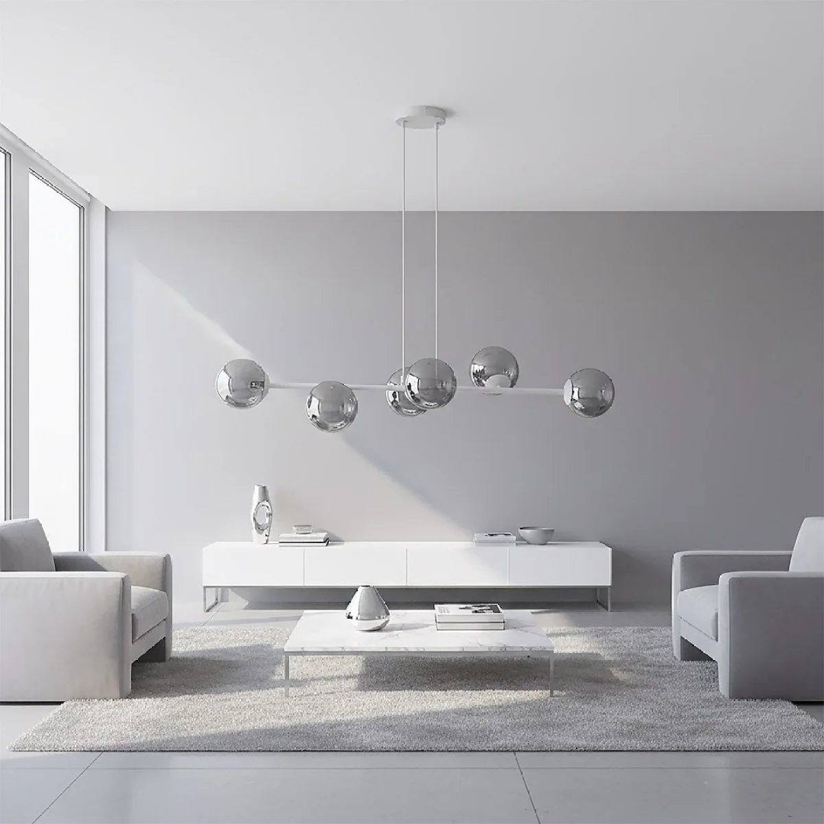 Magnus 6 Light Pendant Grey & Graphite – image 4