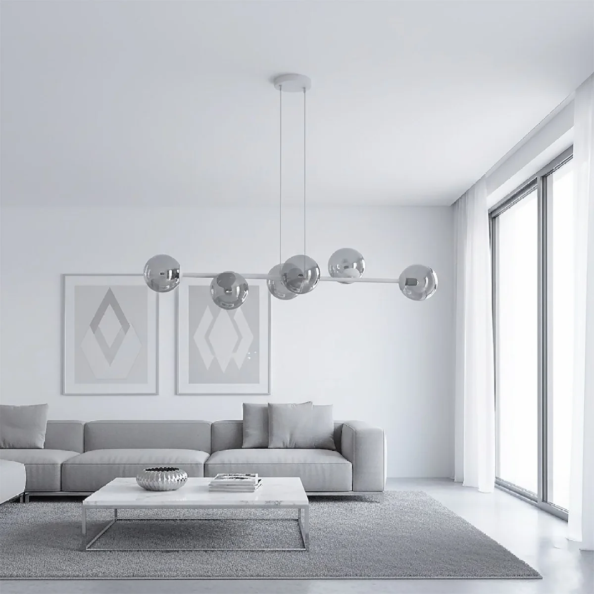 Magnus 6 Light Pendant Grey & Graphite – image 5