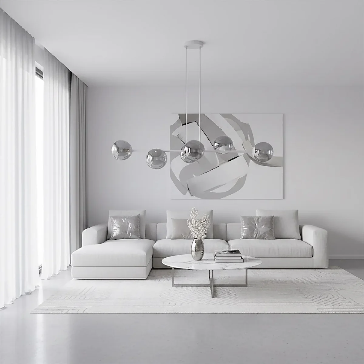 Magnus 6 Light Pendant Grey & Graphite – image 6