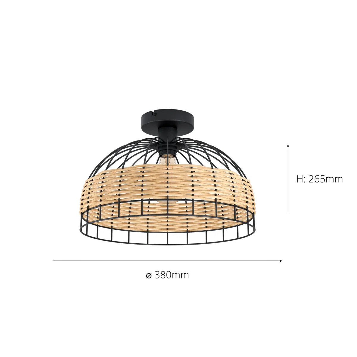 Anwick Black Flush Ceiling Light – image 3